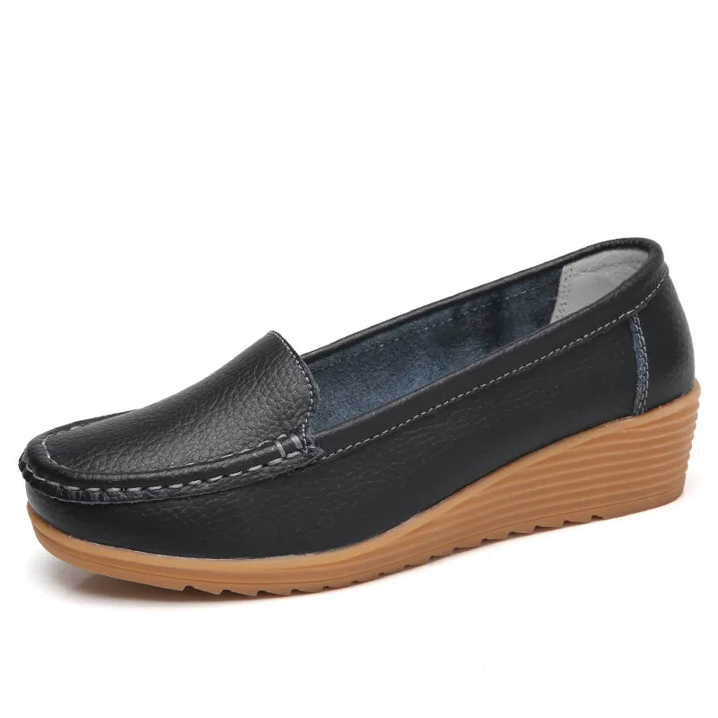 New Leather Flat Shoes Slip On