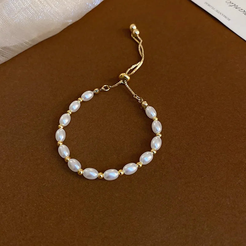 Korean Pearl Round Bead Bracelet