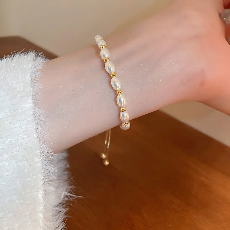 Korean Pearl Round Bead Bracelet