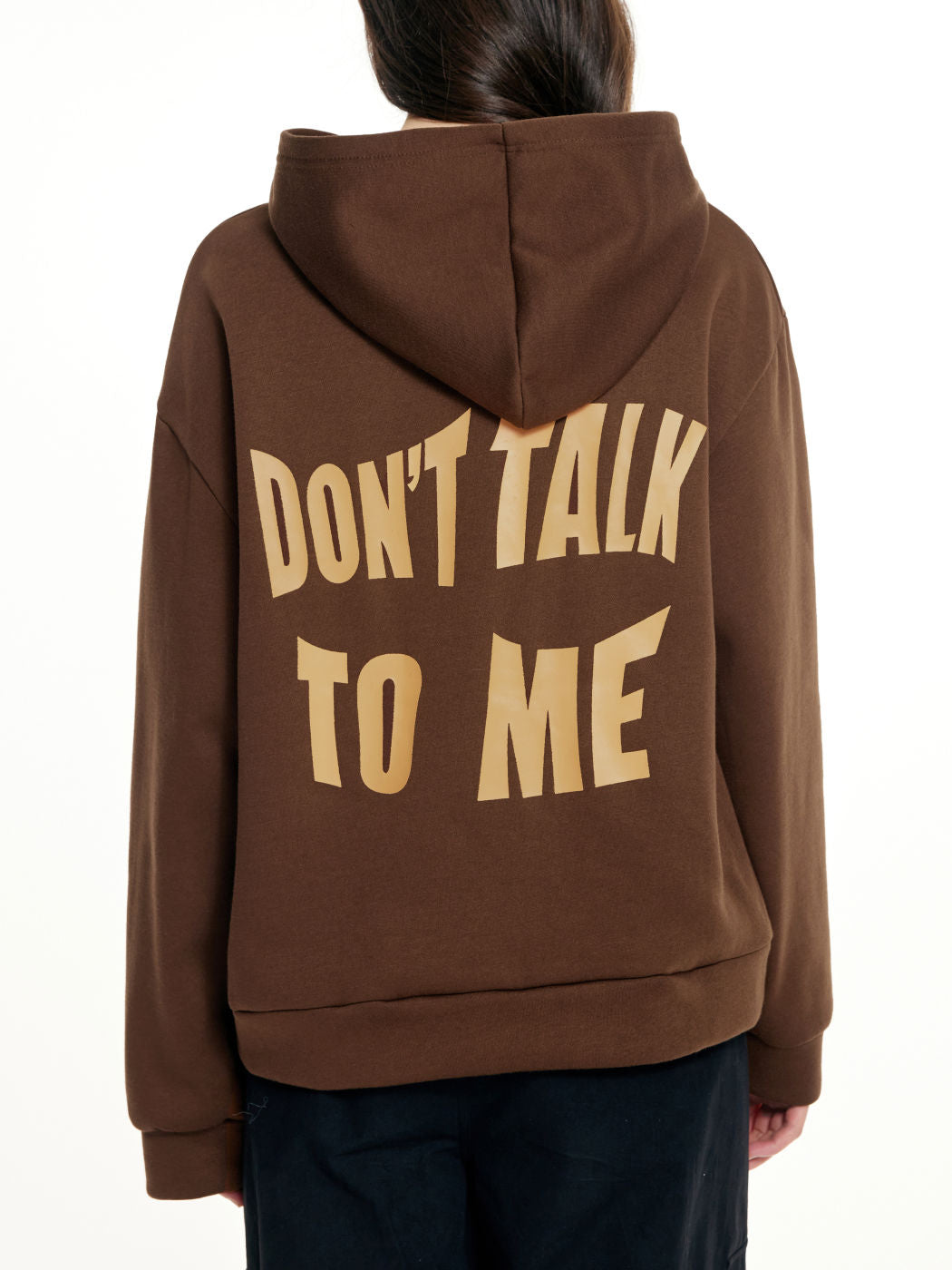 Long-Sleeved “Don’t talk to me” Hooded Sweater